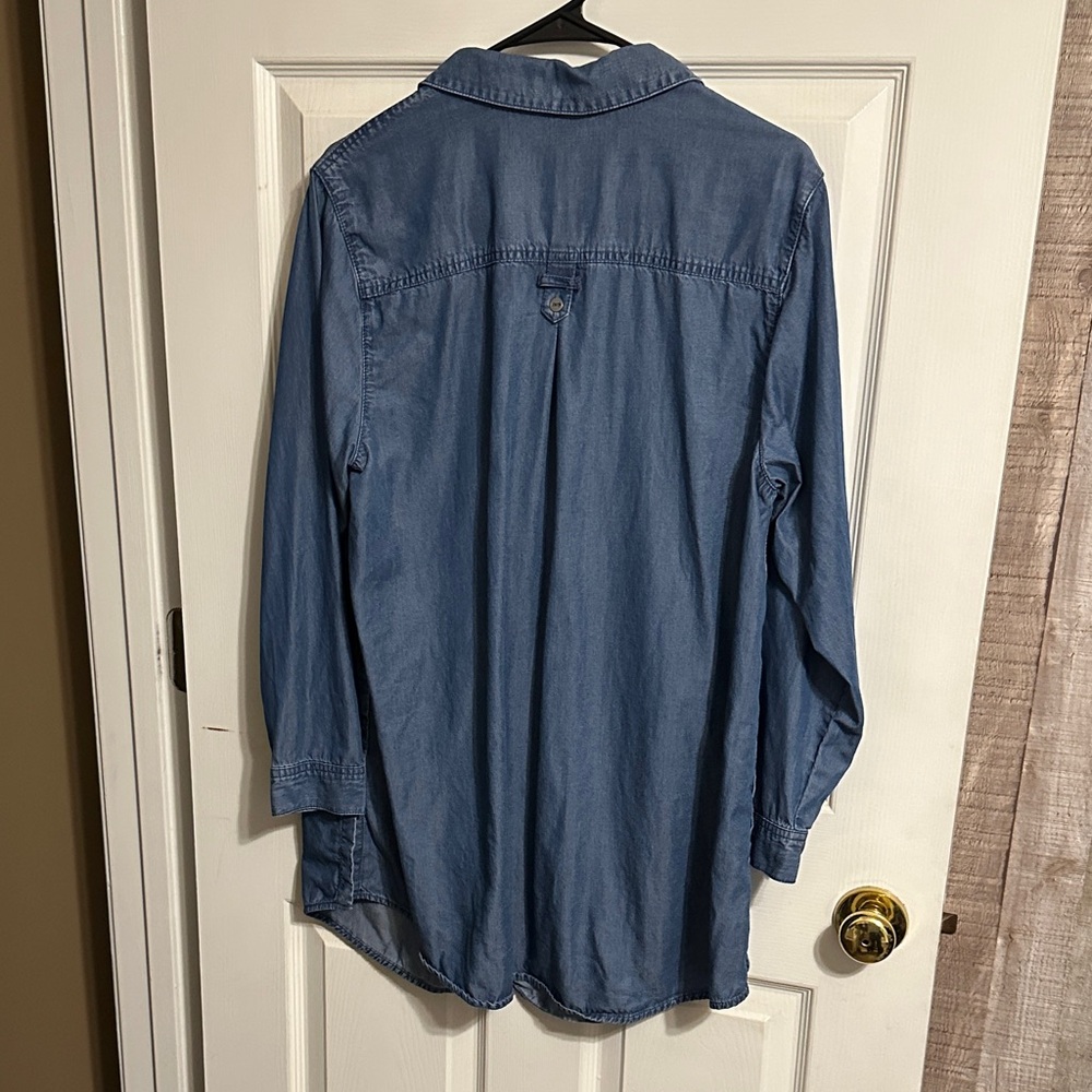 J. Jill Blue Denim Button Down Shirt - Picture 6 of 8